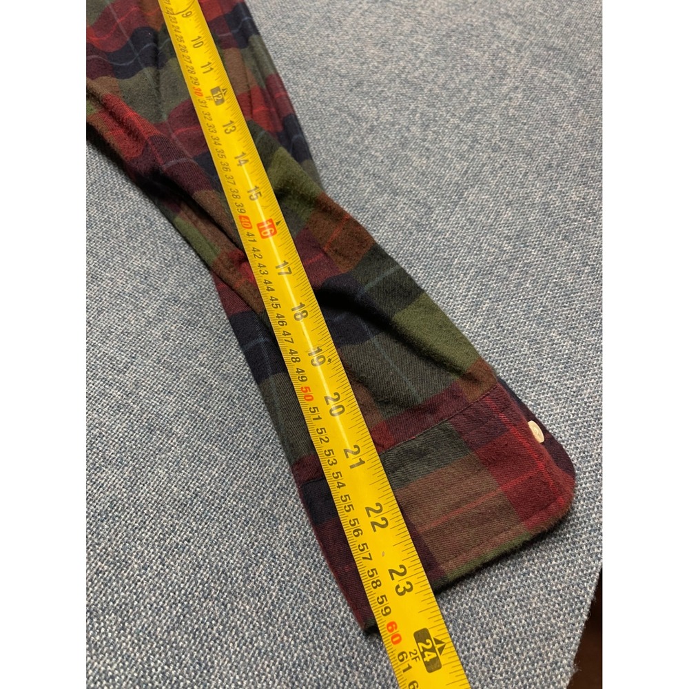 Ralph Lauren Blake Mens Green Red Plaid Flannel Cotton Y2K Button Down Shirt S - Picture 7 of 7